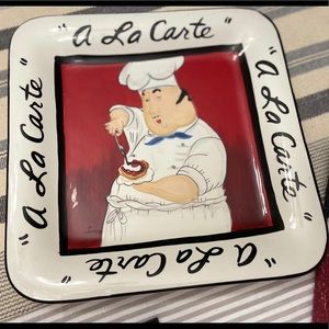 Ceramic chef decor serving plate